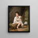 retrato del joven Henri Bertholet Campan 1784-1821 con la perra Aline - Adolf Ulrik Wertmüller — cuadro enmarcado en la pared