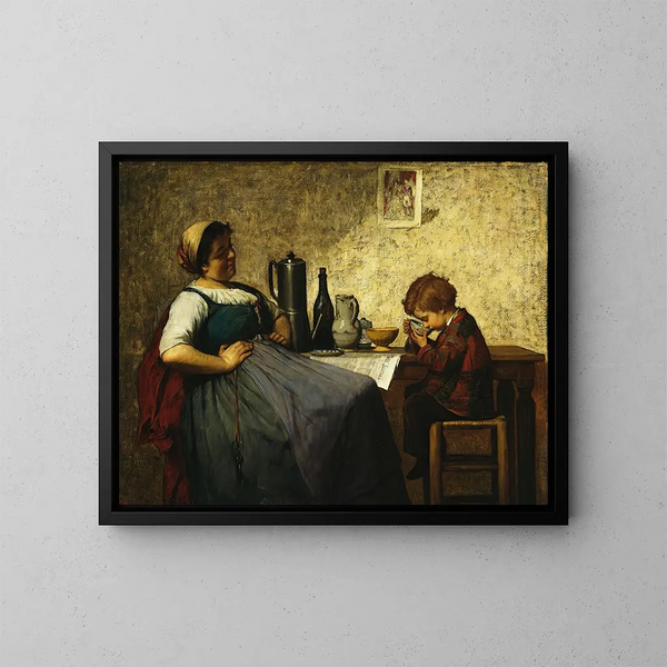 Joy of Motherhood - Adolf von Becker — framed artwork on a wall