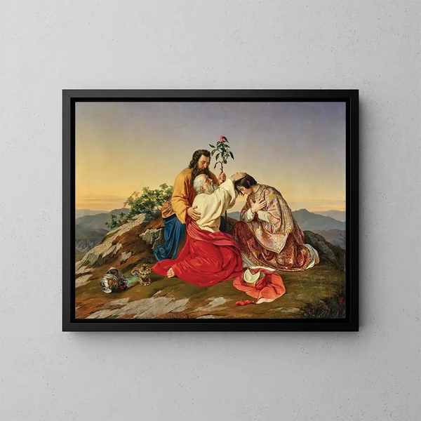 Aaron bendiciendo a Eleazar - Adolf Weidlich — cuadro enmarcado en la pared