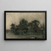 Village landscape painting at dusk - Adolf the Count — framed artwork on a wall