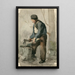 Standing Man Cutting Wood - Adolf the Count — framed artwork on a wall