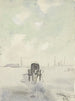 Winter landscape with horse and carriage - Adolf le Comte — artwork view