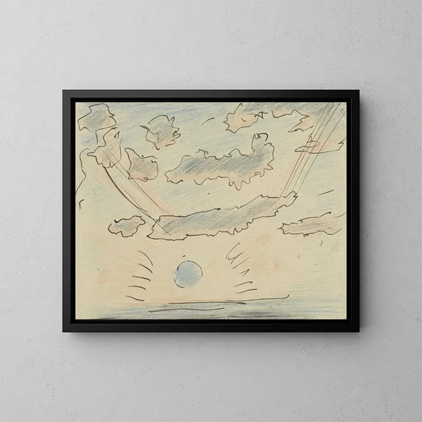 Estudio de nubes con sol - Adolf el Conde — cuadro enmarcado en la pared