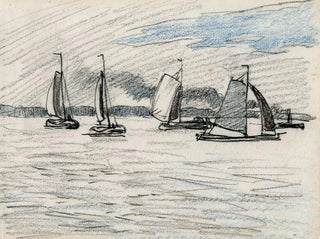 Adolf le Comte - Zeilboten op watervlakte.webp