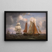 Ships sailing and fighting against the wind in the strait - Adolph Friedrich Vollmer — framed artwork on a wall