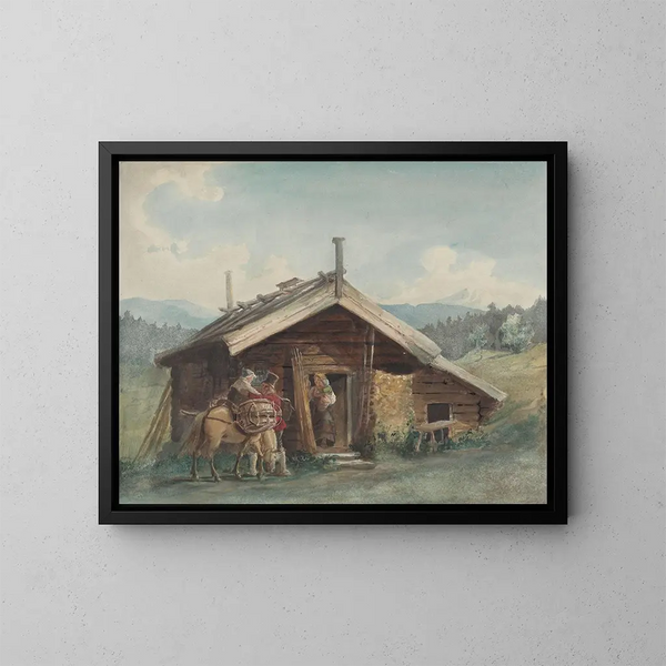 Family Bondefamilie - Adolph Tidemand — framed artwork on a wall