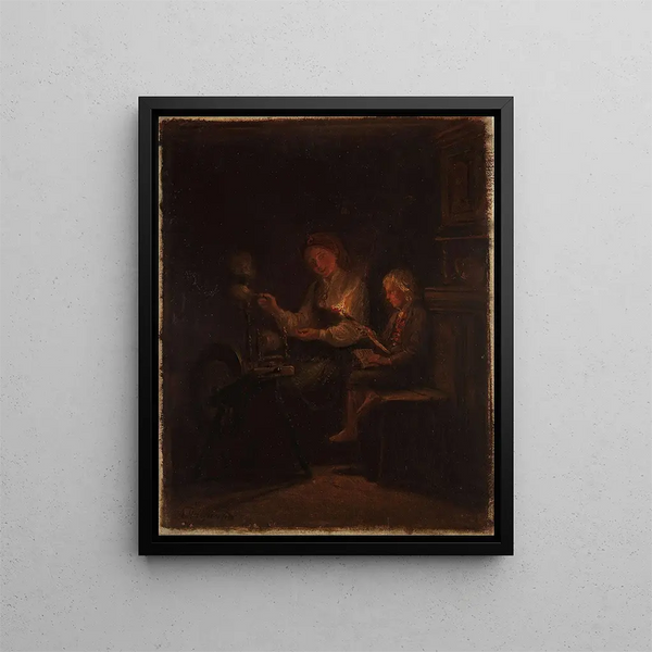 Al torno - Adolph Tidemand — cuadro enmarcado en la pared