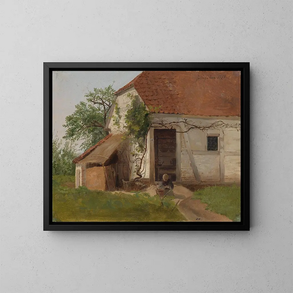 Ferme à Goldsheim - Adolph Tidemand — framed artwork on a wall