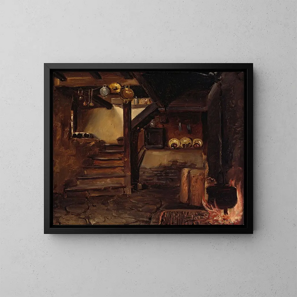 Cocina alemana - Adolph Tidemand — cuadro enmarcado en la pared