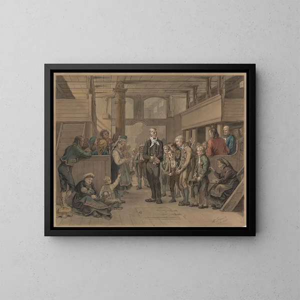 Catecismo - Adolph Tidemand — cuadro enmarcado en la pared