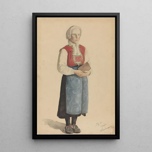 Reproduction of the painting Woman in traditional costume Viky - Adolph Tidemand