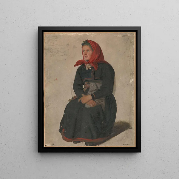 Telemark Peasant Painting - Adolph Tidemand — framed artwork on a wall