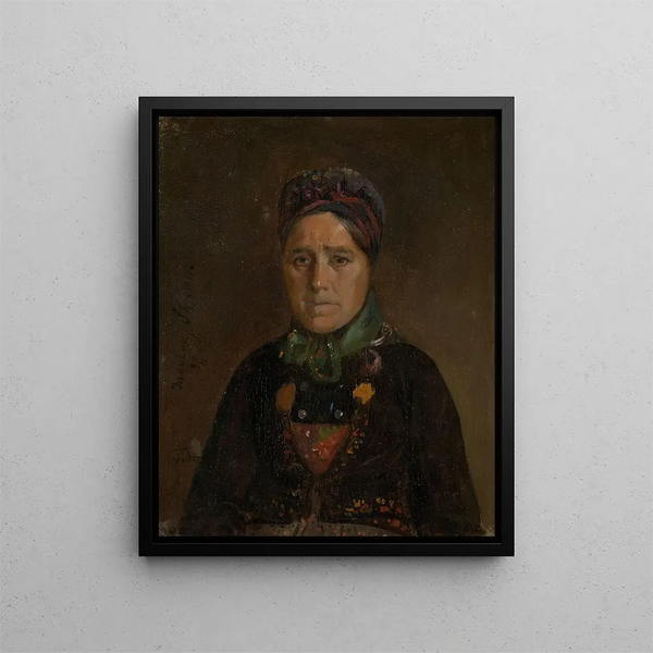 Portrait of Ingeborg Skjønne de Numedal - Adolph Tidemand — framed artwork on a wall