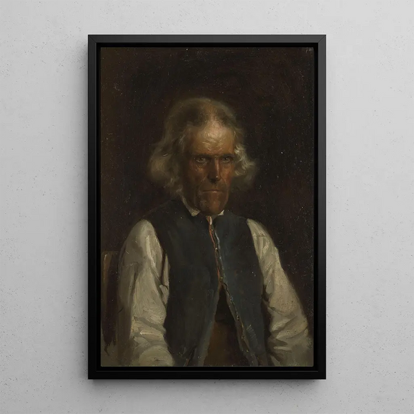 Portrait of a Farmer by Voss - Adolph Tidemand — framed artwork on a wall