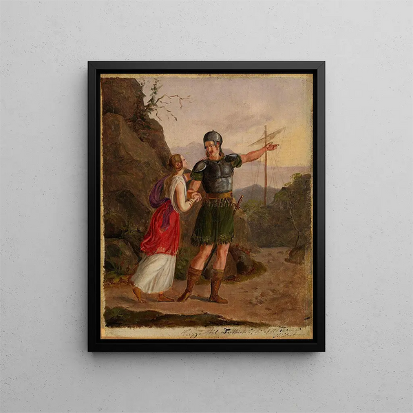Sketch for The Departure of Fridtjof - Adolph Tidemand — framed artwork on a wall