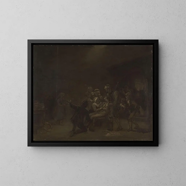 Sketch for The Return of the Bear Hunter - Adolph Tidemand — framed artwork on a wall