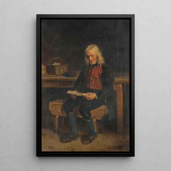 Reproduction of the painting The Reader Jan Tanne - Adolph Tidemand