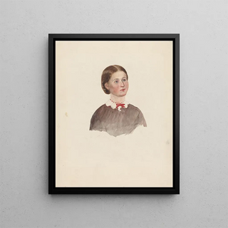 Adolph Tidemand - Ung kvinne med rd halsslyfe.webp