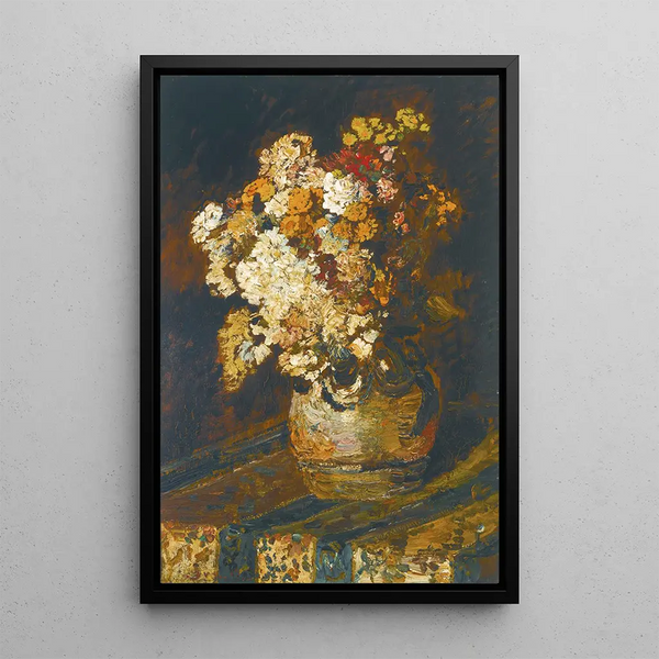 Flores variadas - Adolphe Monticelli — cuadro enmarcado en la pared