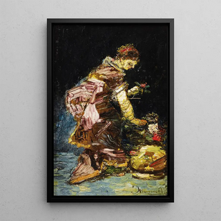 Adolphe Monticelli - Jeune femme arrangeant des fleurs.webp