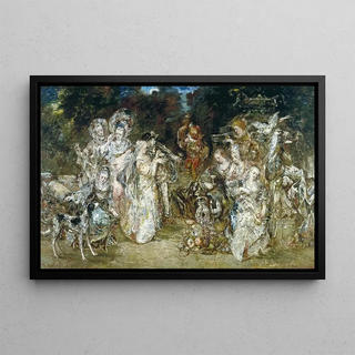 Adolphe Monticelli - Runion dans un parc au temps des Valois.webp
