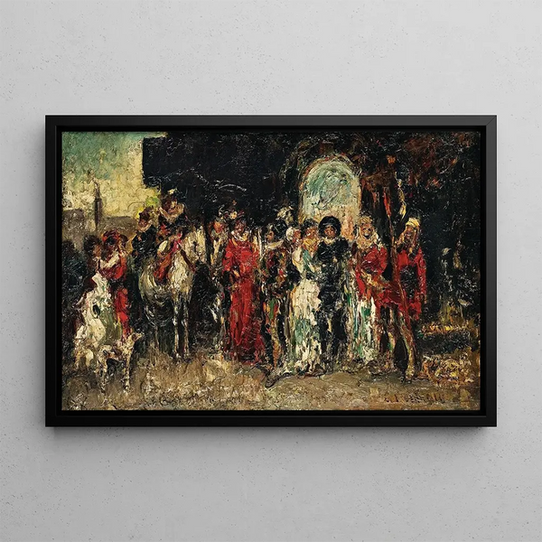 Escena de Fausto - Adolphe Monticelli — cuadro enmarcado en la pared