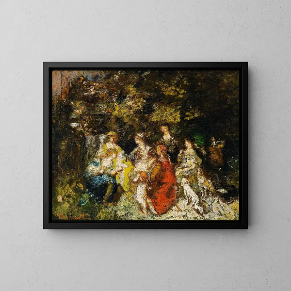 El Decamerón - Adolphe Monticelli — cuadro enmarcado en la pared