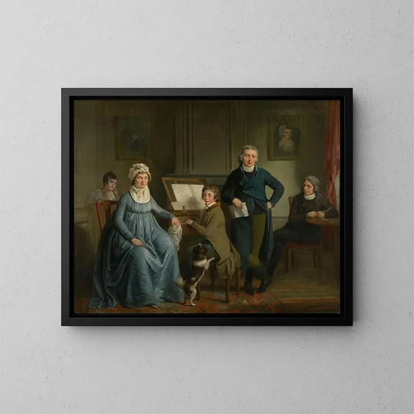 Familia de músicos - Adriaan de Lelie — cuadro enmarcado en la pared