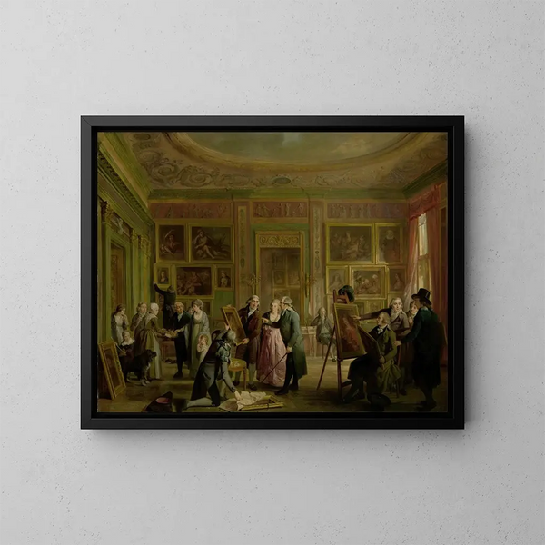 La galería de arte de Josephus Augustinus Brentano - Adriaan de Lelie — cuadro enmarcado en la pared