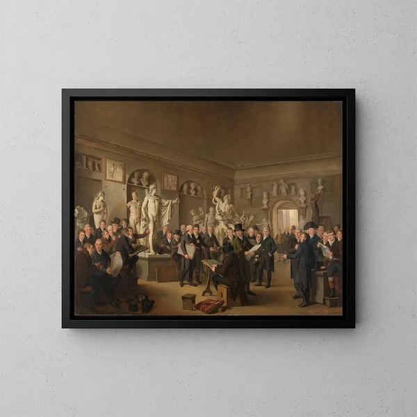La galería de esculturas de la Sociedad Felix Meritis - Adriaan de Lelie — cuadro enmarcado en la pared
