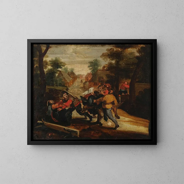 La parte de las cartas - Adriaen Brouwer — cuadro enmarcado en la pared