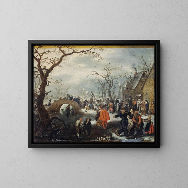 Mardi Gras in the countryside - Adriaen Pietersz van de Venne — framed artwork on a wall