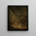 interior de un granero - Adriaen van Ostade — cuadro enmarcado en la pared