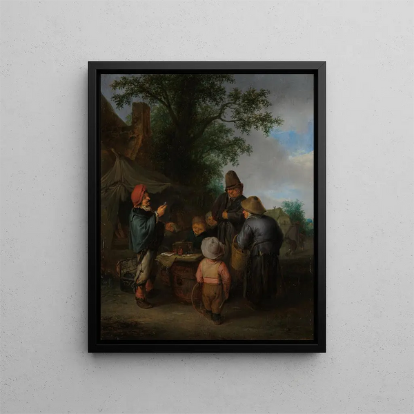 El Charlatán - Adriaen van Ostade — cuadro enmarcado en la pared