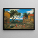 Voyageurs dans un paysage avec des bâtiments - Adriaen van Stalbemt — framed artwork on a wall