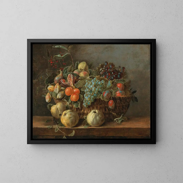 Naturaleza muerta de frutas - Adriaen van Utrecht — cuadro enmarcado en la pared