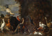 de corral con pavo real, pavo y patos - Círculo de Adriaen van Utrecht — vista de la obra