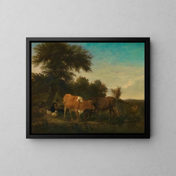Landscape - Adriaen van de Velde — framed artwork on a wall