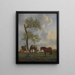 Pastizal con caballos y bovinos - Adriaen van de Velde — cuadro enmarcado en la pared