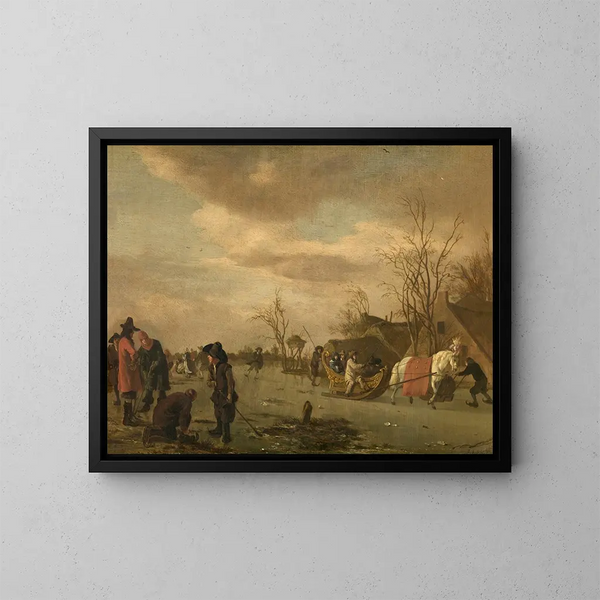 Winter Pleasures - Adriaen van de Velde — framed artwork on a wall