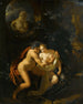 Una pareja haciendo el amor en un parque espiada por niños - Adriaen van der Werff — vista de la obra