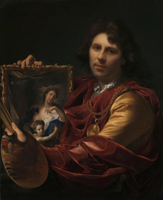 Adriaen van der Werff - Selfportrait with the Portrait of his Wife Margaretha van Rees and their Daughter Maria.webp