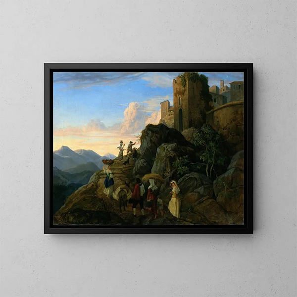 Civitella - Adrian Ludwig Richter — framed artwork on a wall