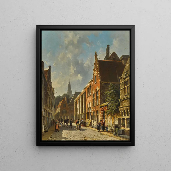 Adrianus Eversen - A busy street in summer.webp