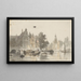 Vista de ciudad con canal - Adrianus Eversen — cuadro enmarcado en la pared