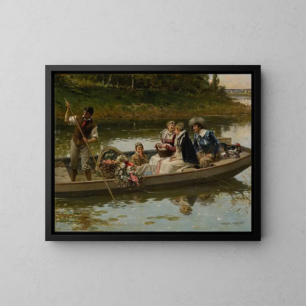 Retorno del mercado - Adrien Moreau — cuadro enmarcado en la pared