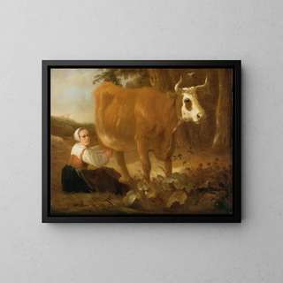 Aelbert Cuyp - A Milkmaid With A Cow.webp