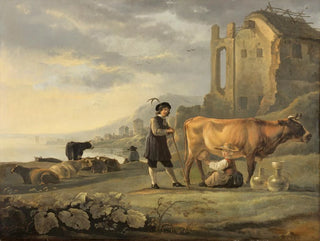 Aelbert Cuyp - Landscape with Maid Milking a Cow.webp