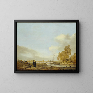 Aelbert Cuyp - River Landscape with Footbridge.webp
