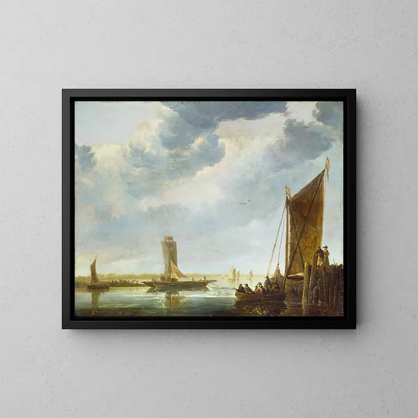 Le bac - Aelbert Cuyp — framed artwork on a wall